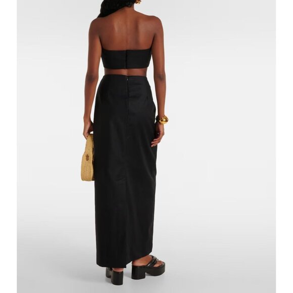 Adriana Degreas Cotton Blend Maxi Skirt Black Womens Size Small - Picture 2 of 10